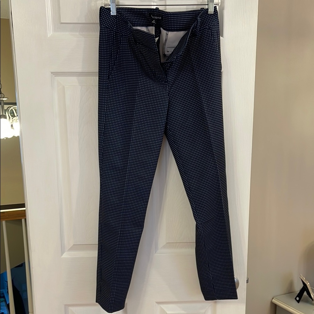 Navy and White Checkered Pants